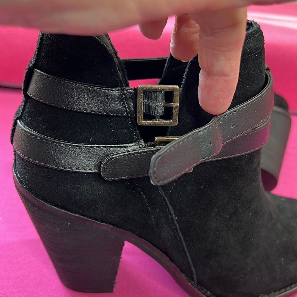 Nine West Black PU Leather Ankle Boots W9 - Picture 10 of 11